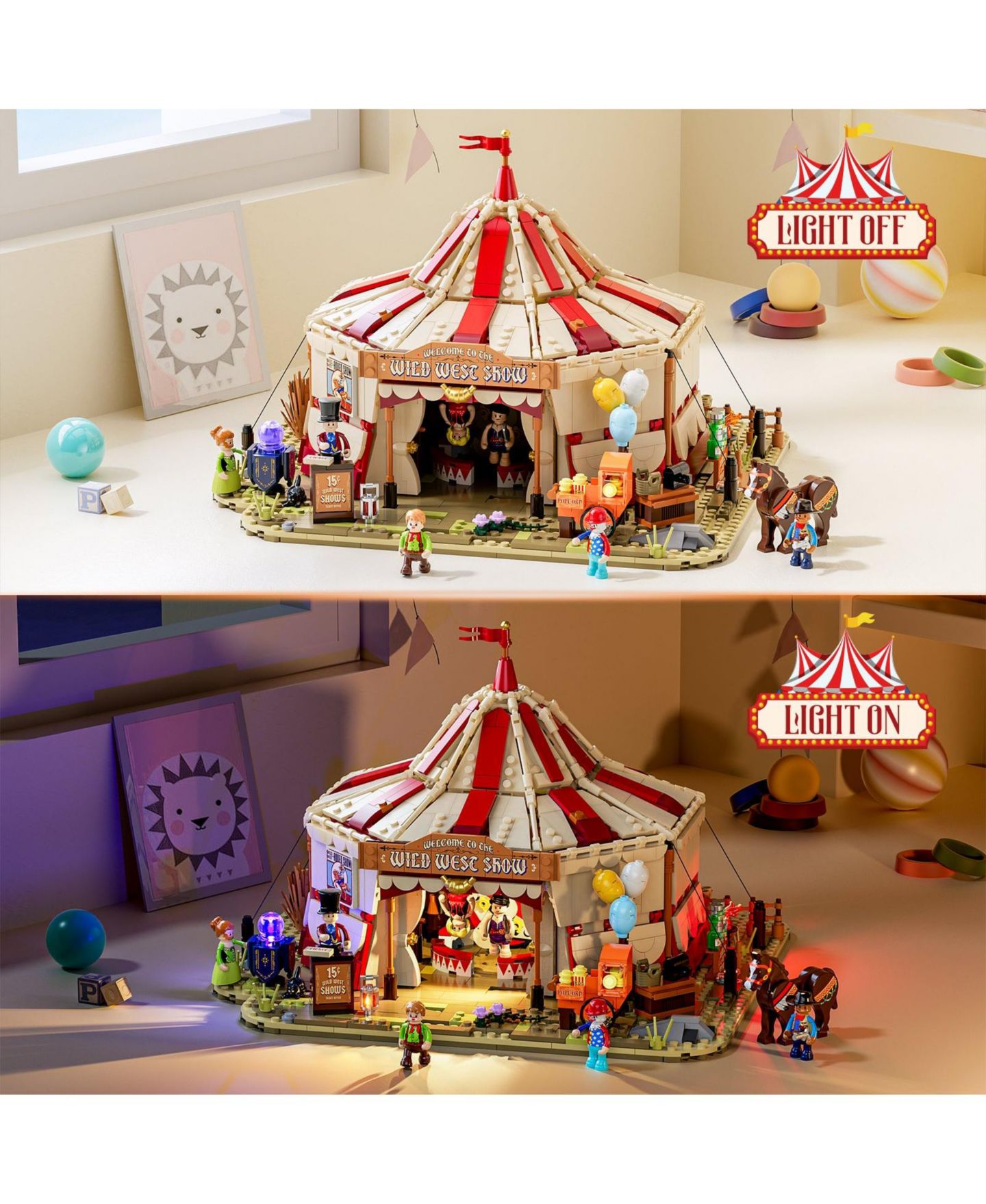 Детский конструктор Lumibricks Wild West Traveling Circus 1962-Piece Lighting Building Set, Ages 14+ — фото 5