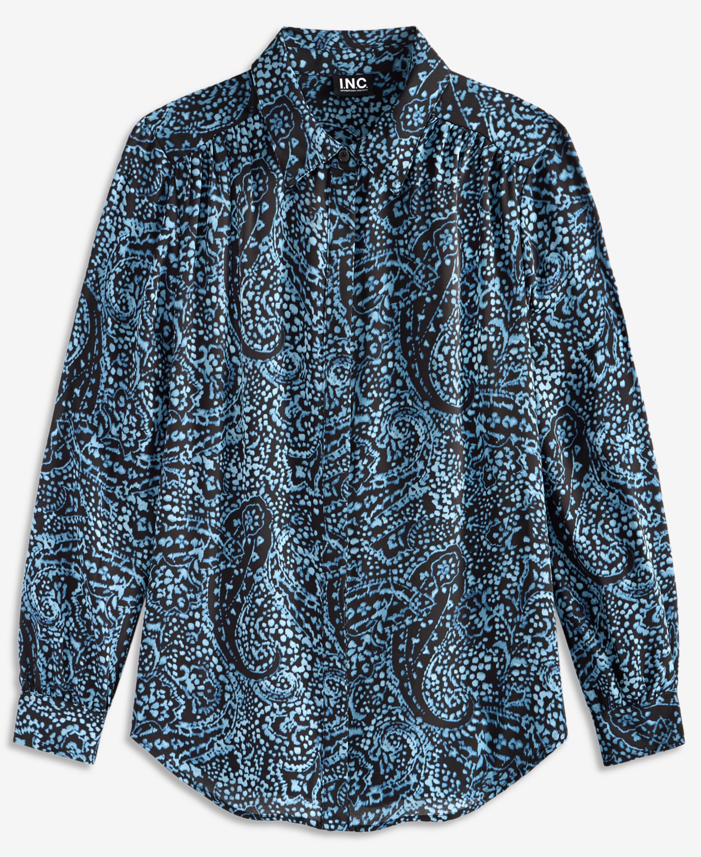 Женская блузка I.N.C. International Concepts Long-Sleeve Button Down Tunic Blouse, цвет: Gail Paisley — фото 6