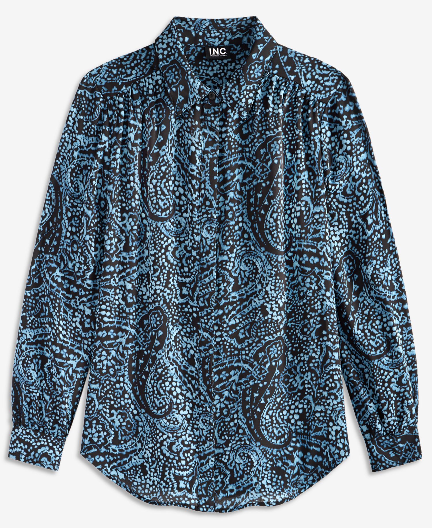 Women's Long-Sleeve Button Down Tunic Blouse