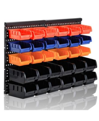 Wall Mounted Storage Rack Bin Organizer Tool Holder
