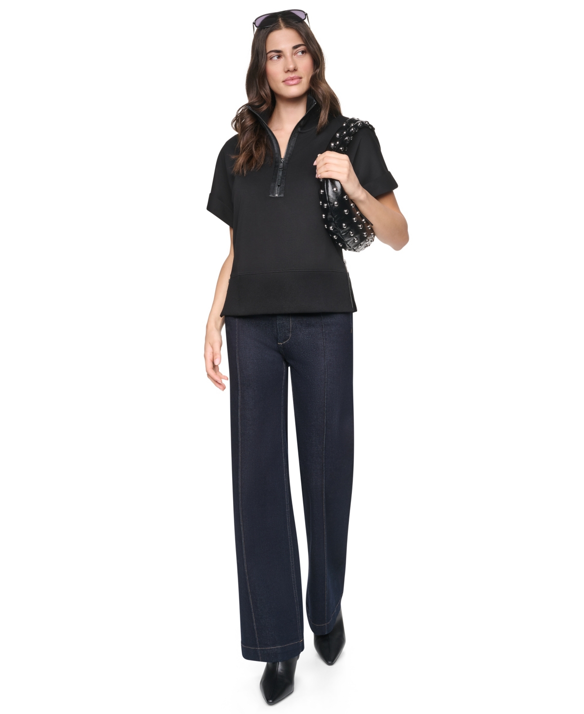 Dkny Women's Half-Zip Collar Jacket