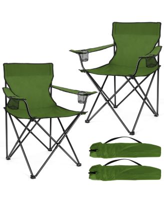 2pack Camping Chair Folding Outdoor Heavy Duty Beach Fishing