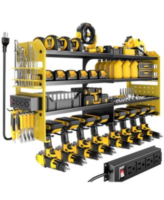 Power Tool Organizer Wall Mount Charging Station Metal Drill Holder