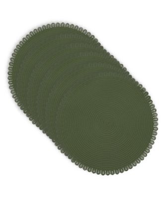 Chantilly 15" Round Woven Placemats Set of 6 - Durable, Reversible and Non-Slip Table Mats