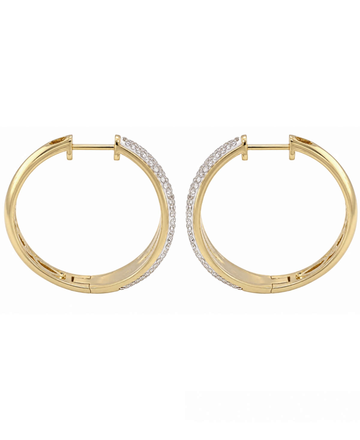 And Now This Crystal Split Texture Hoop Earrings