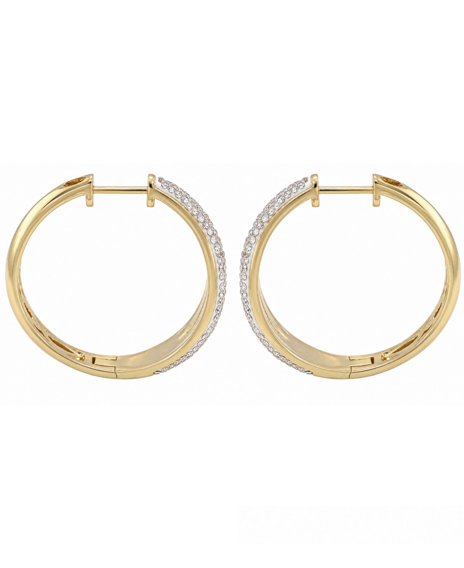 Crystal Split Texture Hoop Earrings