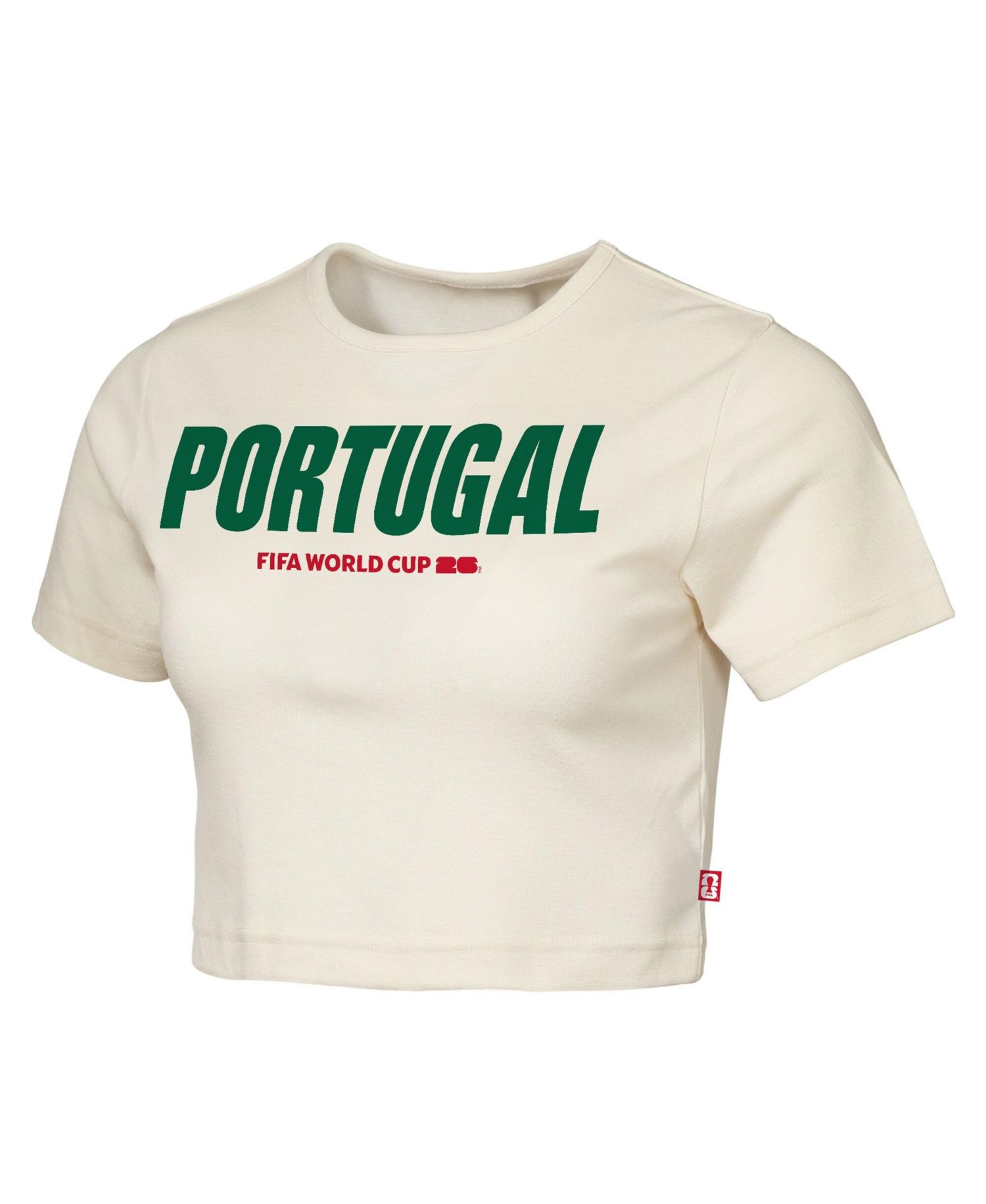 Women's Natural Portugal FIFA World Cup 2026 Elote Squad Cropped T-Shirt