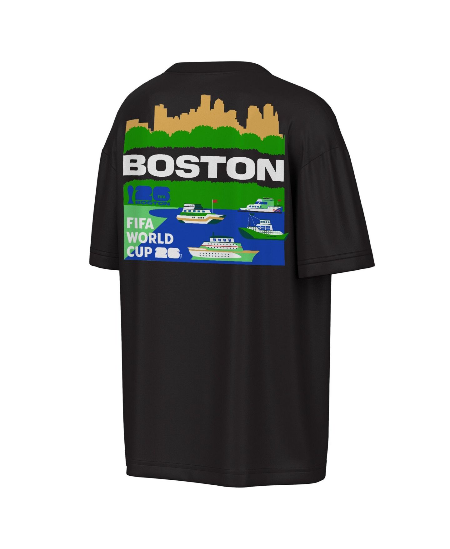 Мужская футболка Outerstuff Black FIFA World Cup 2026 Boston Big City Poster — фото 3