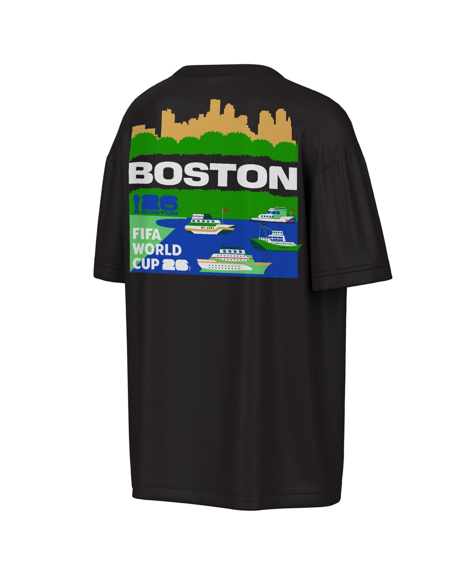 Men's Black FIFA World Cup 2026 Boston Big City Poster T-Shirt