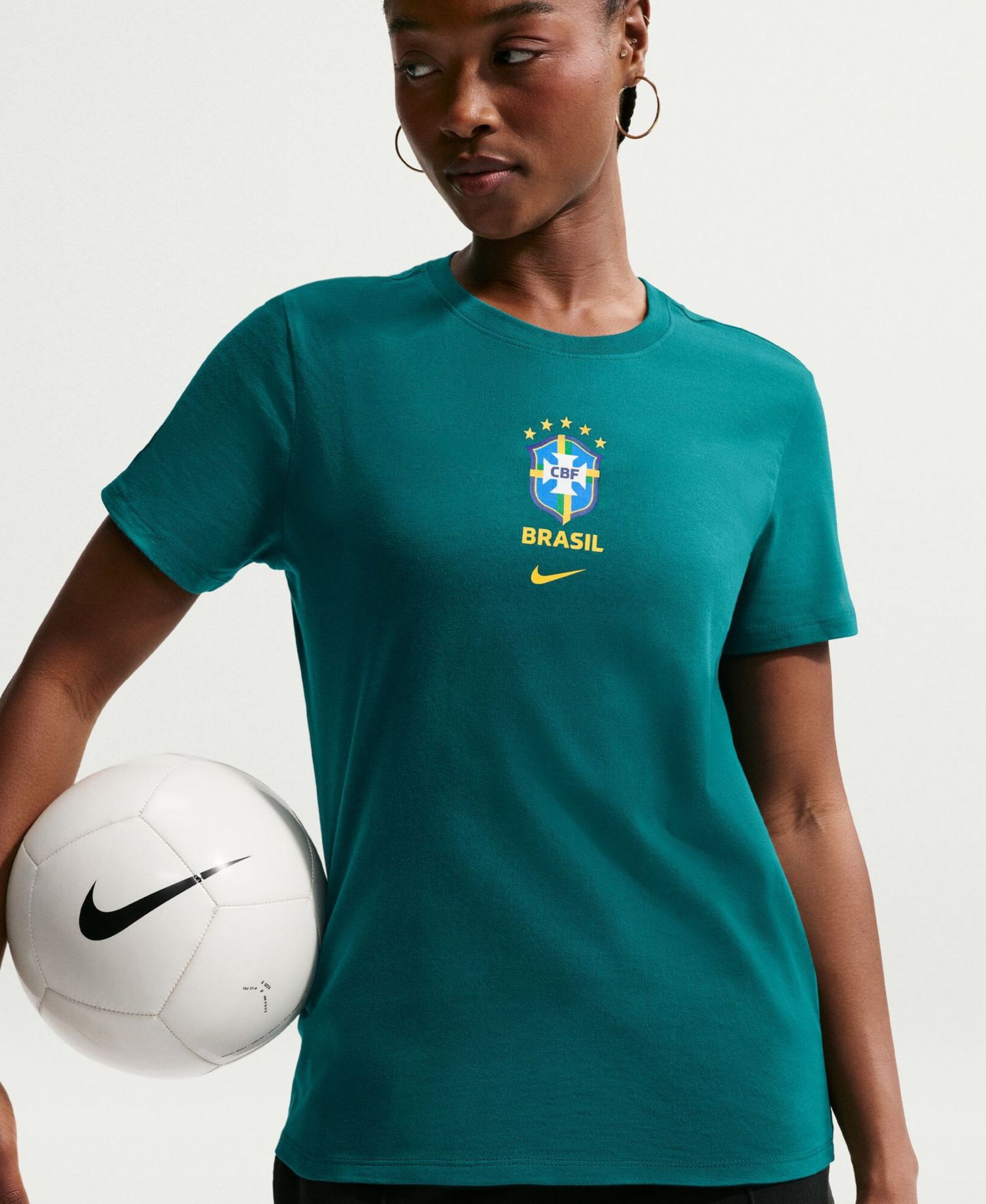 Women's Green Brazil National Team Crest T-Shirt