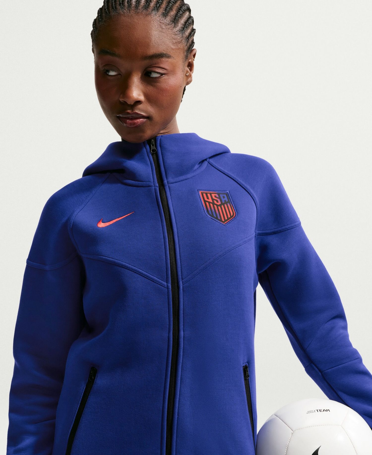 Women's Royal USMNT Tech Fleece Windrunner Full-Zip Hoodie