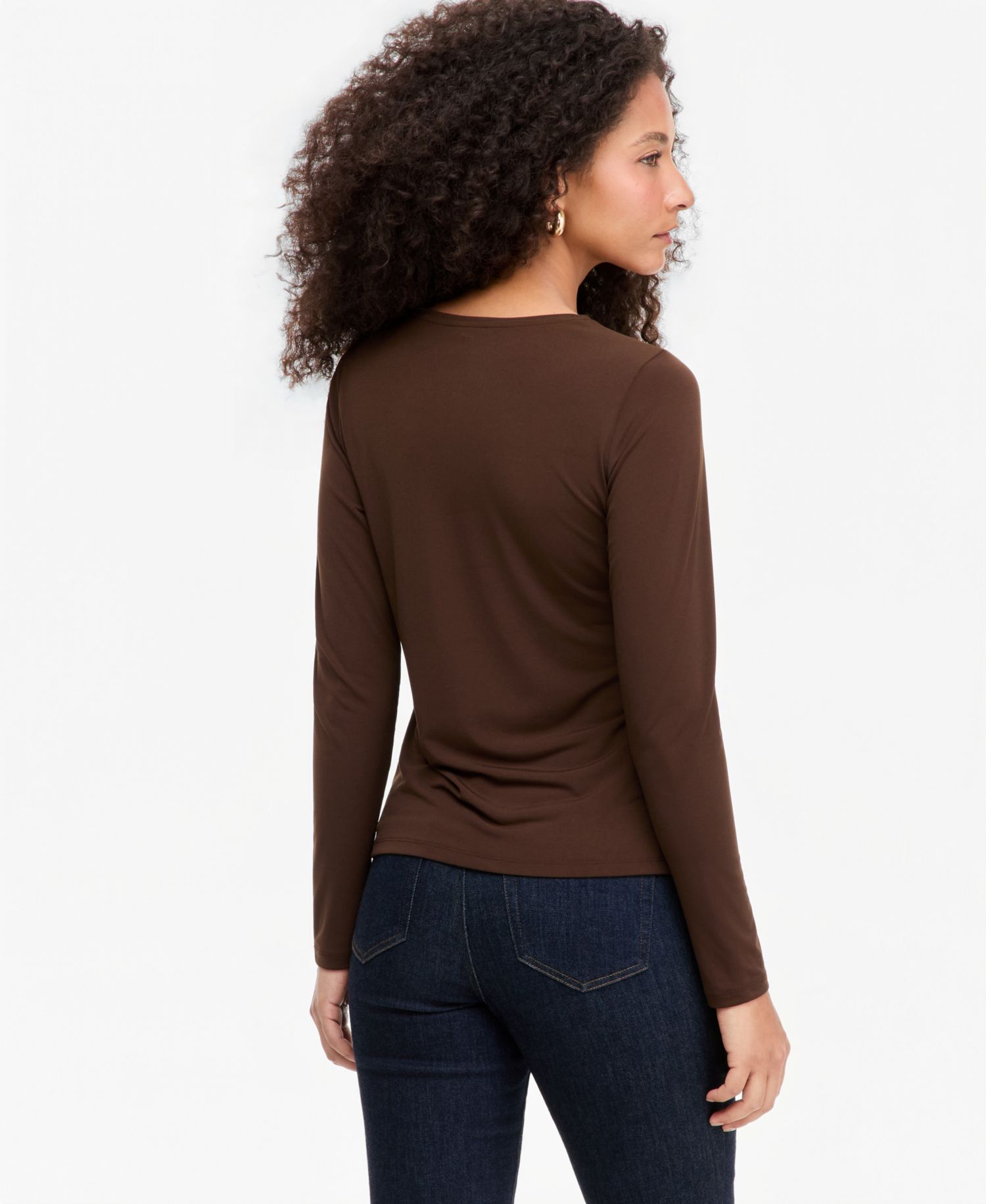 Women's Long-Sleeve Keyhole Twist Top