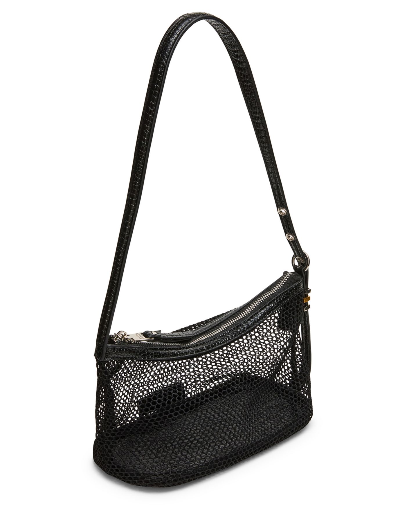 Женская сумка Steve Madden Vixen Mesh Small Shoulder Handbag, цвет: Чёрный — фото 6
