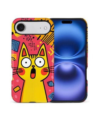 Case for iPhone Air, 2-in-1 Dual-Layer Shockproof Protection, Funny Cat Art Glossy Case