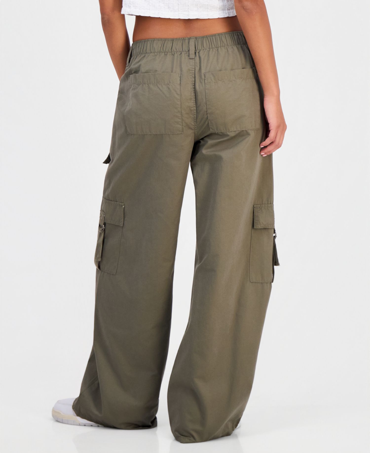 Juniors' Butter Twill Wide-Leg Cargo Pants