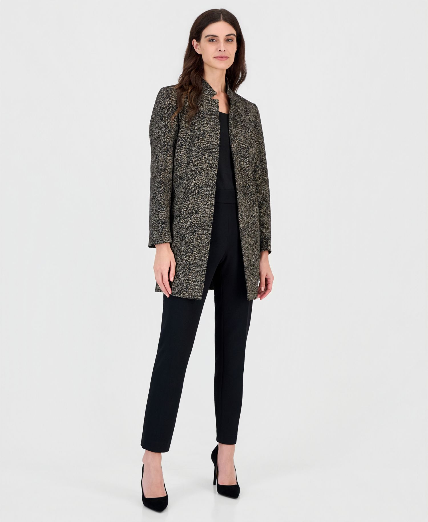 Women's Long Sleeve Herringbone Topper