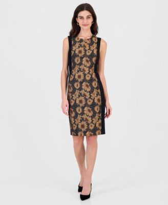 Women's Floral Princess Seams Sheath Dress
