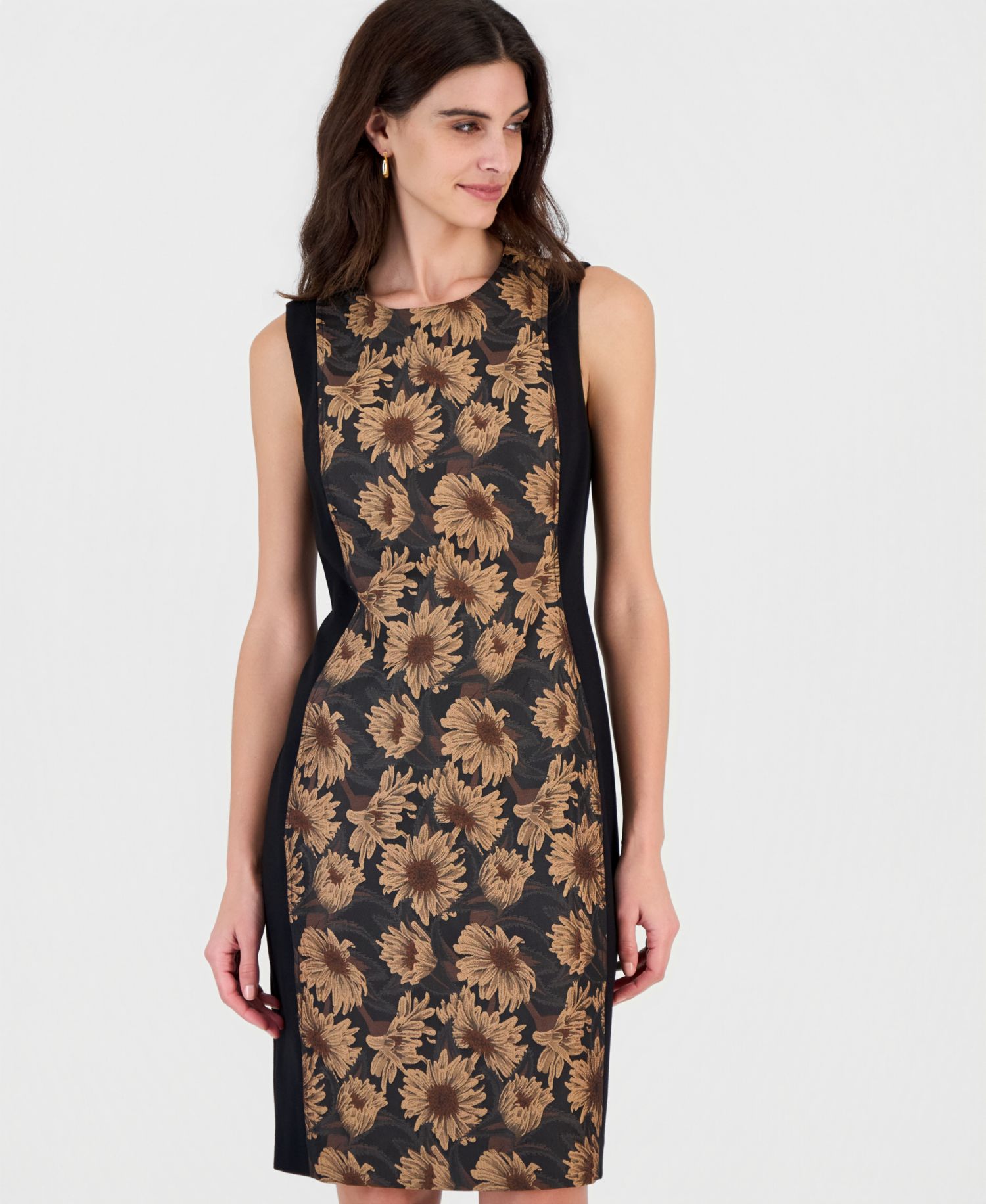 Women's Sleeveless Jacquard Sheath Dress