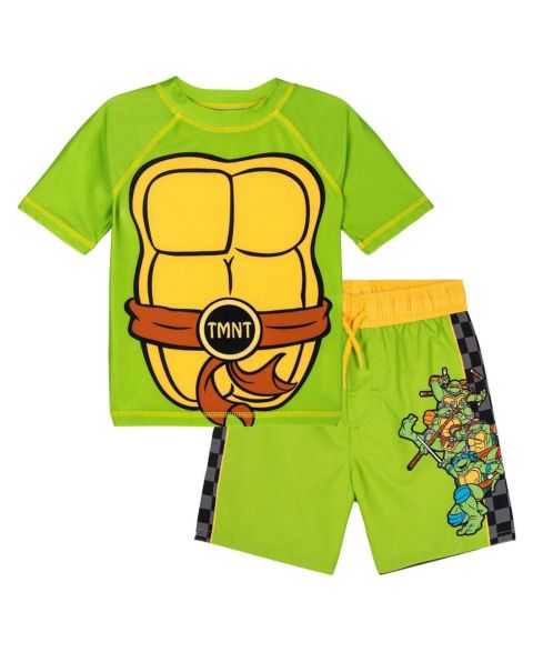 Купальники Teenage Mutant Ninja Turtles Boys 2-Piece Swimwear Rash Guard and Swim Trunks Set