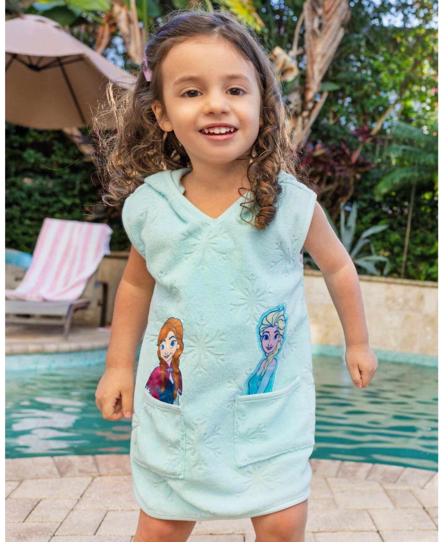 Girls Lilo and Stitch Hooded Swim Coverup