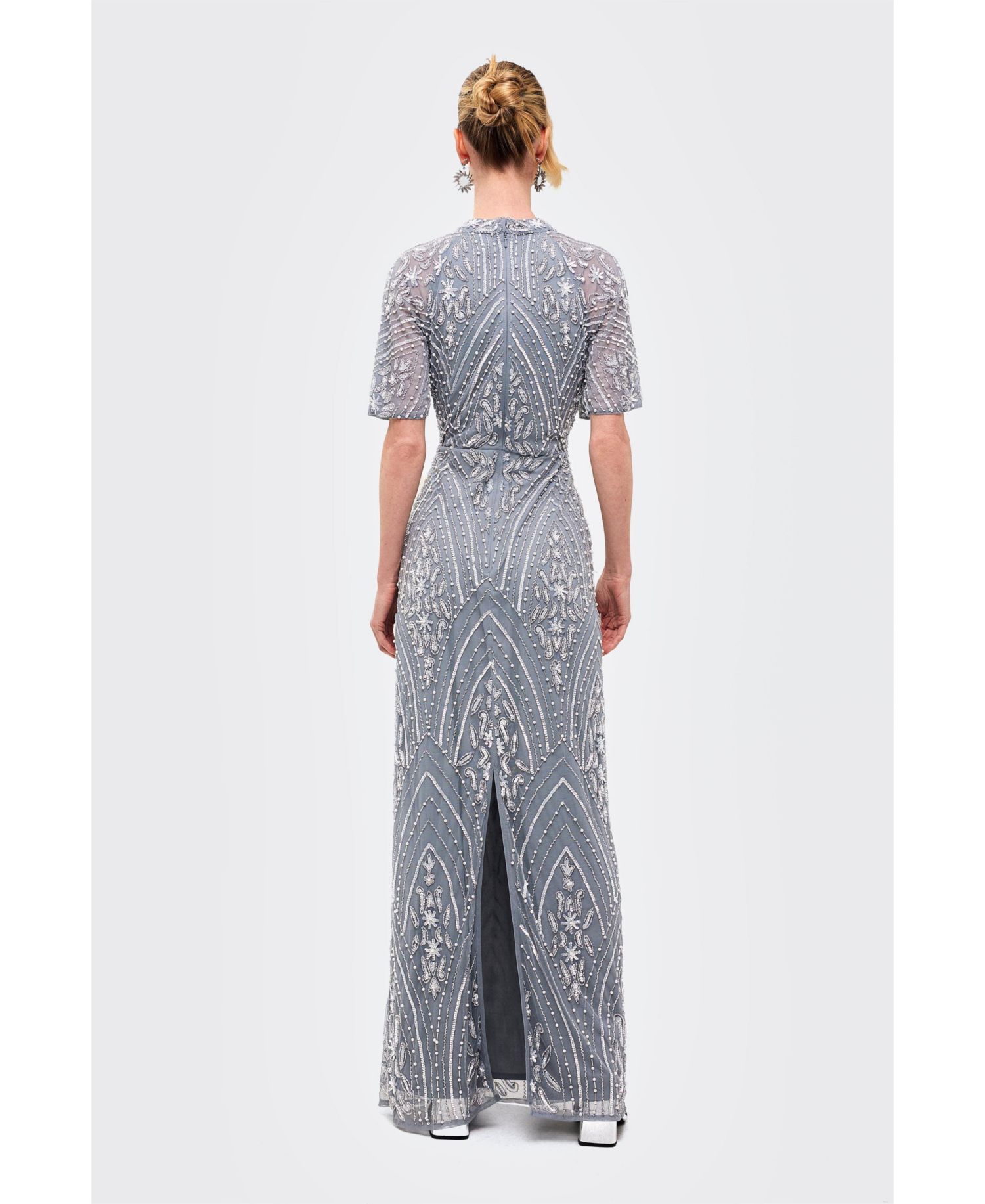 Women's Embellished Sequins High Neck Gown