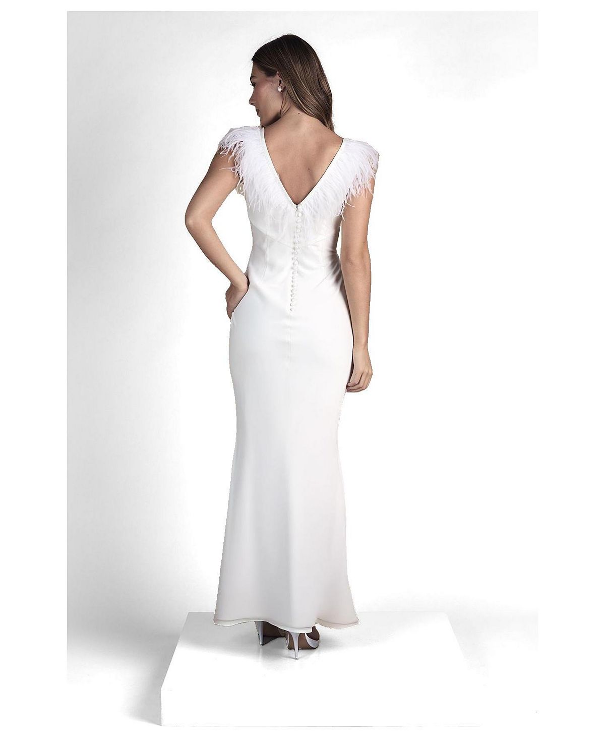 Coast Women's V-Neck Satin Maxi Dress view 3 — MAYCSS fashion products