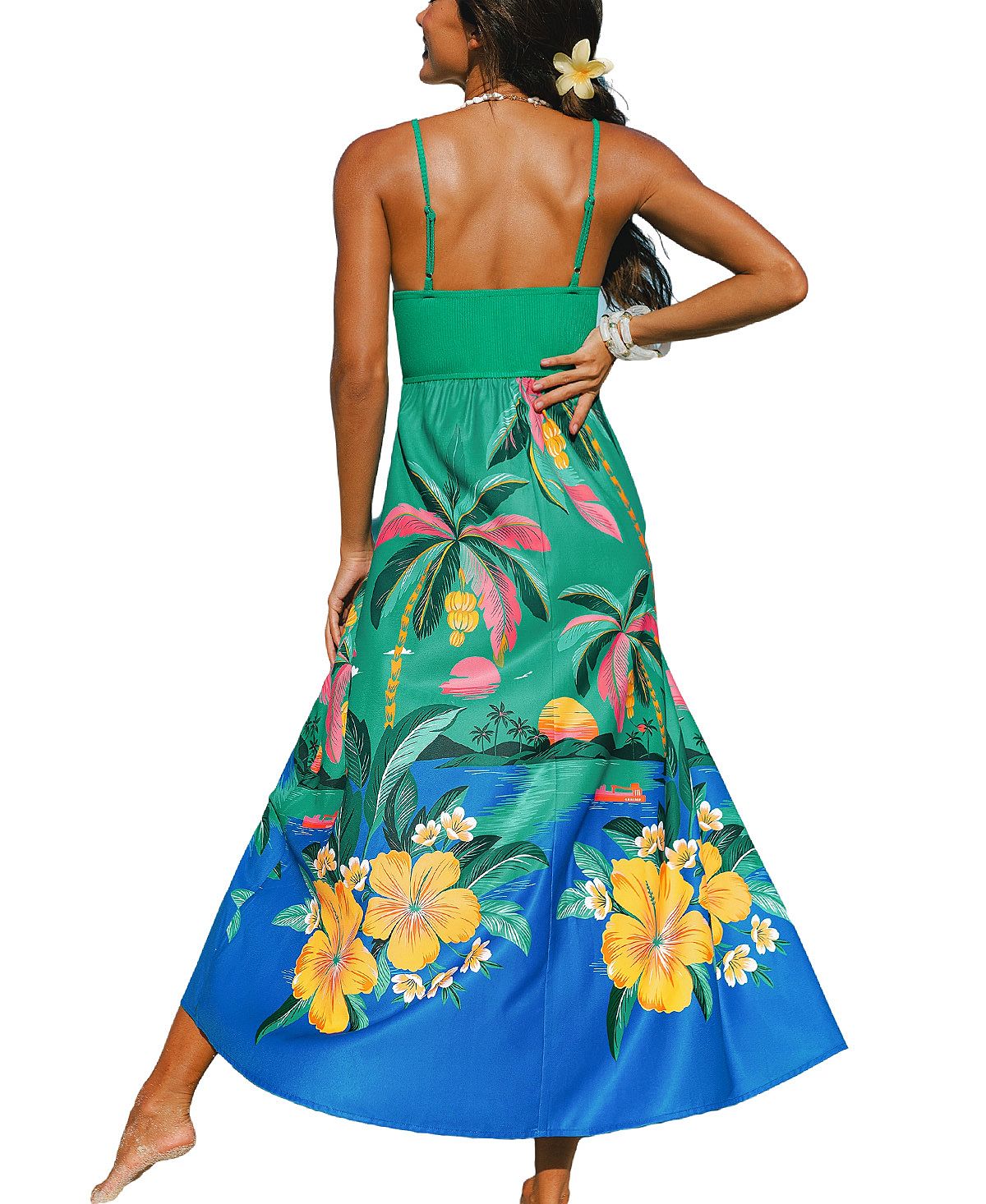 Cupshe Women's Light Spectrum Tropical Maxi Beach Dress view 2 — MAYCSS fashion products