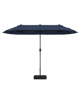13 ft Double-Sided Twin Patio Market Umbrella with Crank Handle and Cross Base