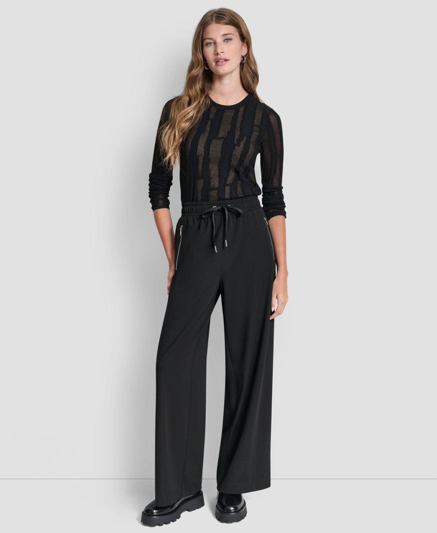Women's Soho Ponte Pull-On Wide-Leg Pants