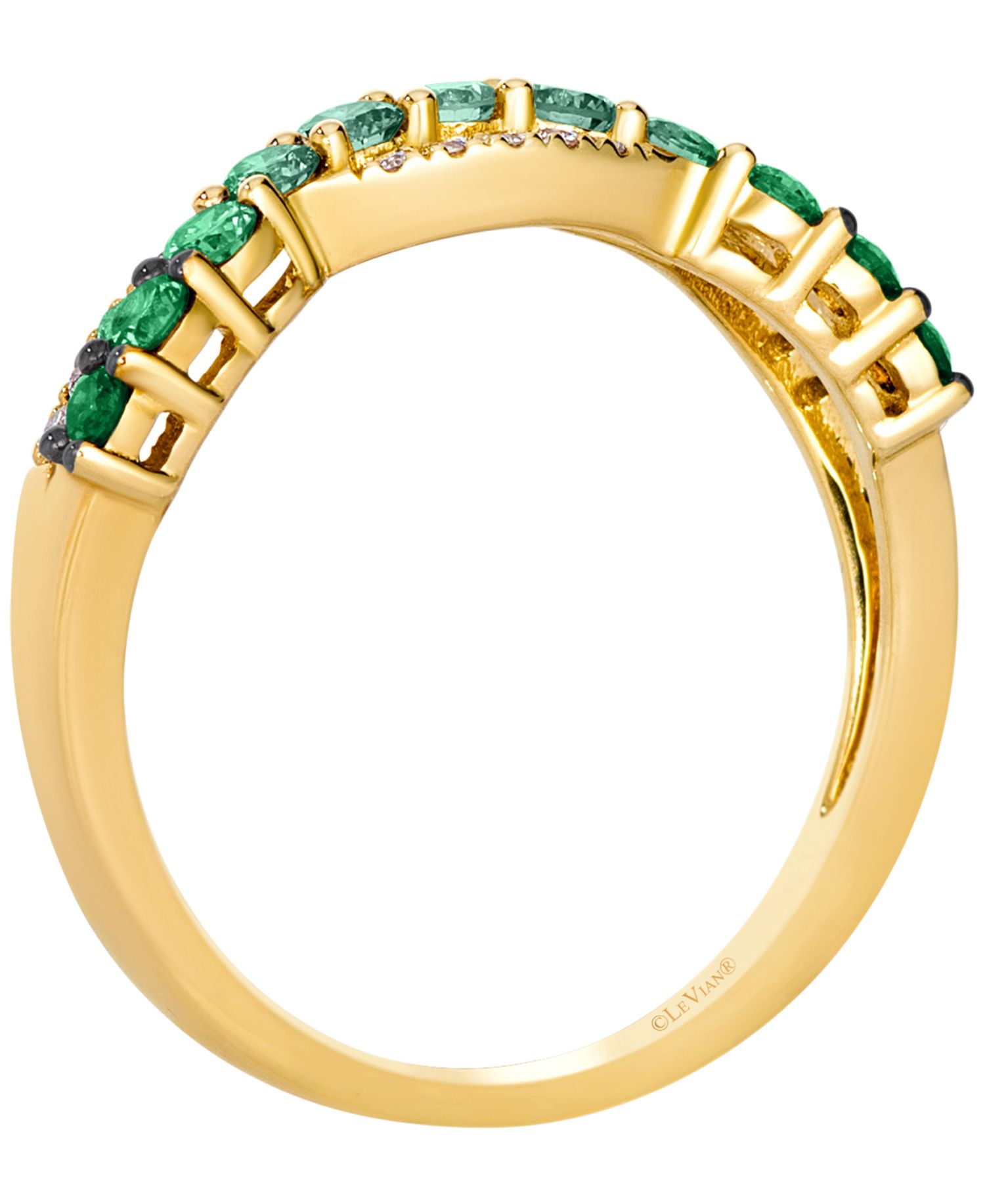 Emerald Ombre (1/3 ct. t.w.) & Nude Diamond (0.09 ct. t.w.) Ring in 14k Honey Gold