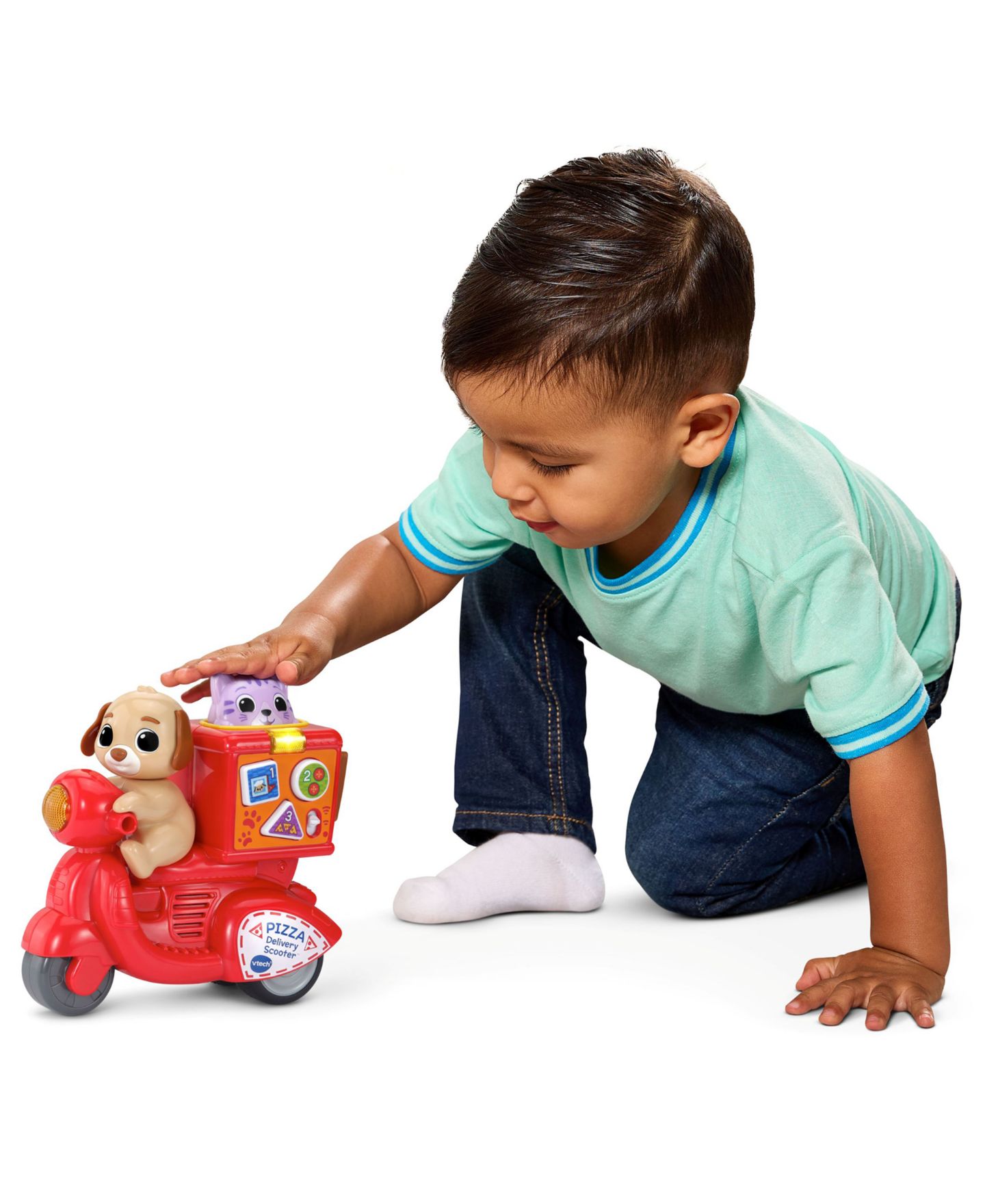 Детские игрушки VTech Press & Roll Pizza Scooter Numbers, Shapes & Colors Learning Toy — фото 2