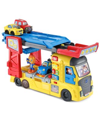 3-in-1 Race & Repair Hauler Interactive Learning Vehicle Playset with Car Recognition, Counting & Repair Shop Modes