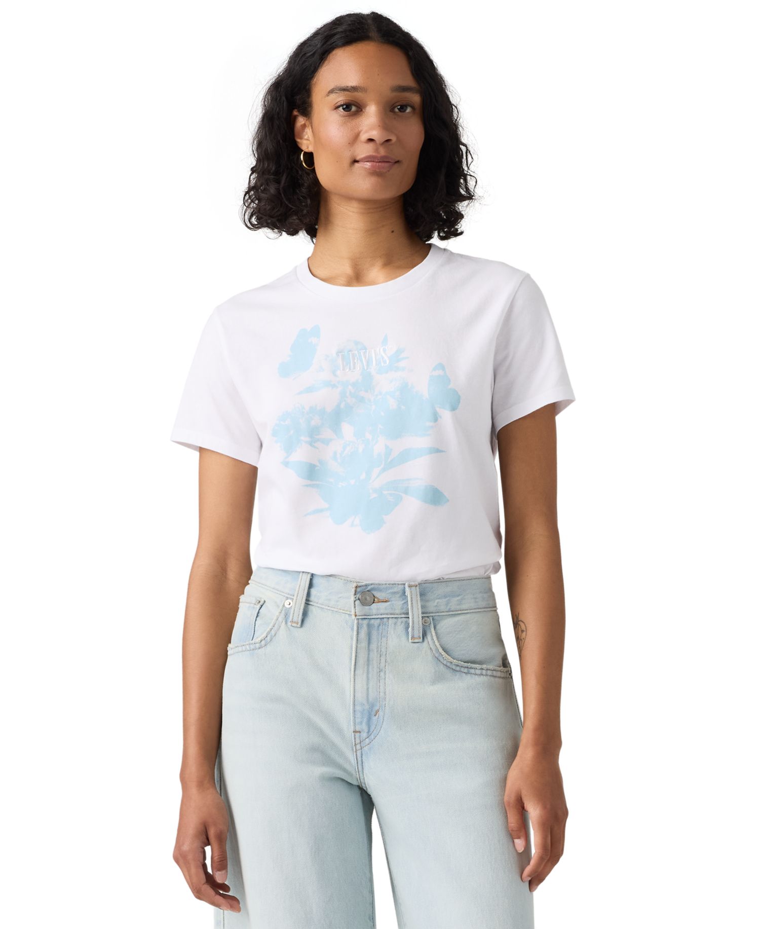 Blur Florals With Serif Emb Яркий Белый