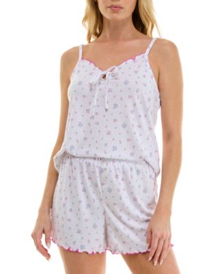 Women's V-Neck Cami & Mid-Rise Shorts, 2-Piece Set