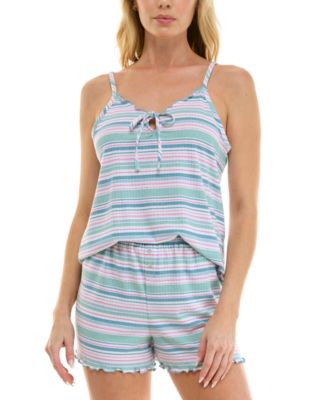 Women's V-Neck Cami & Mid-Rise Shorts, 2-Piece Set