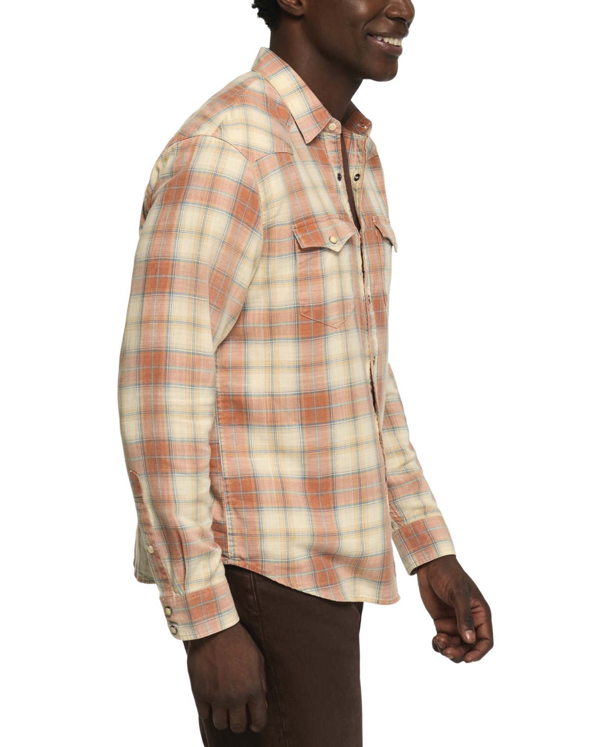 Lucky Brand's Men's Plaid Long-Sleeve Western Shirt