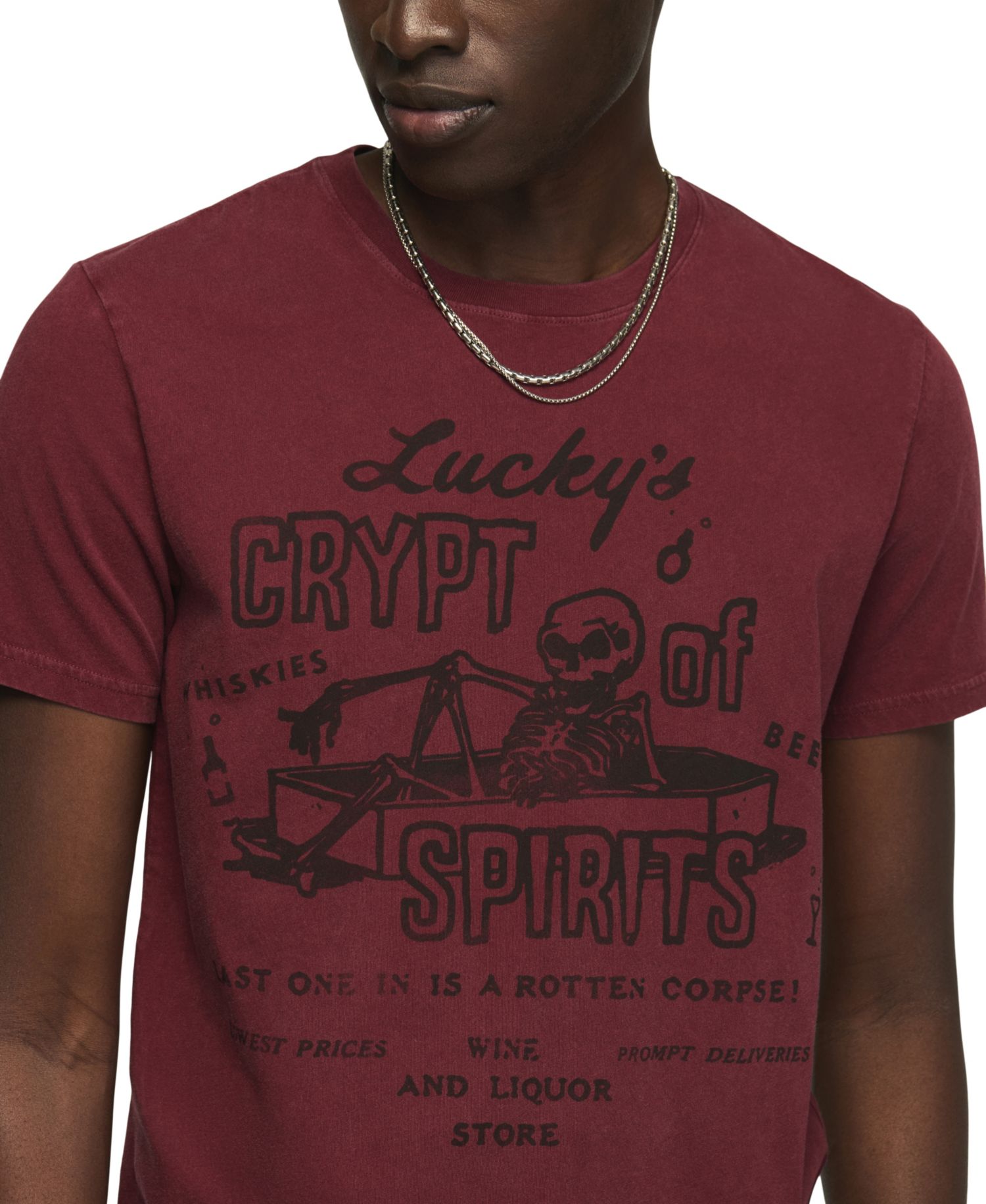 Men's Coffin Skeleton Graphic T-Shirt