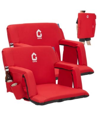 2-Pack Portable 24.5 Inch Folding Reclining Stadium Seats, Folding Bleacher Chairs