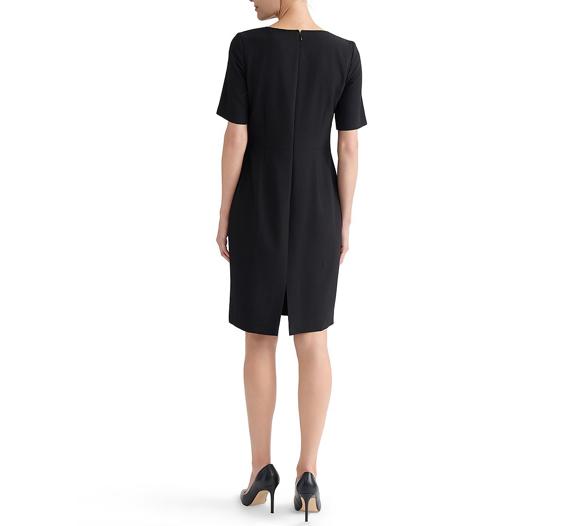 Kasper Women's Tie-Neck Short-Sleeve Sheath Dress view 7 — MAYCSS fashion products