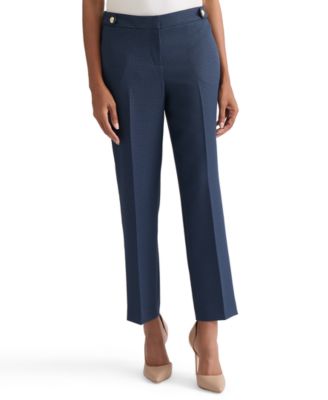 Women's Mini-Check-Print Mid-Rise Ankle Pants