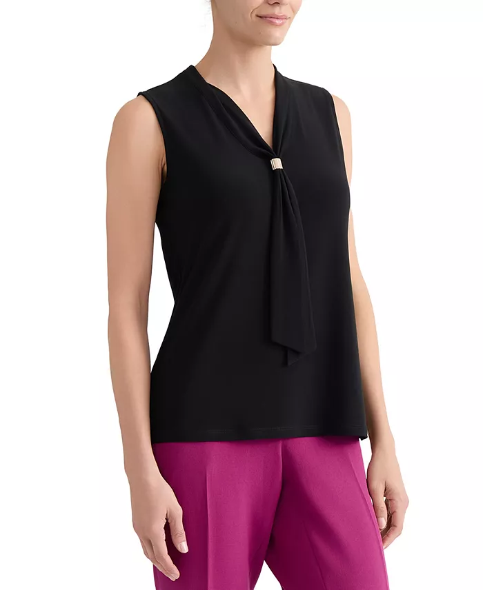 Women's Embellished-Tie-Neck Sleeveless Top - thumbnail 10