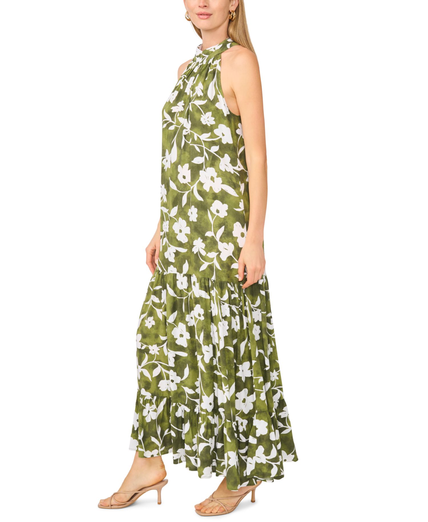Women's Floral Halter Challis Dress