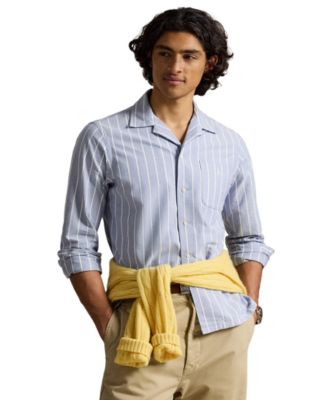 Men's Classic Fit Striped Oxford Camp Shirt
