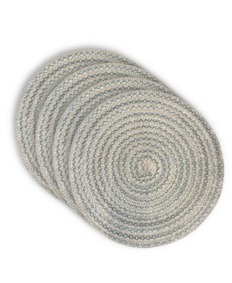 Belmar 15" Round Natural Paper Multicolor Placemats Set of 4 - Durable Table Mats