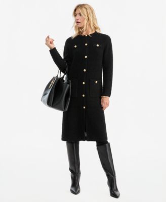 Women's Long Boucl&eacute; Duster Cardigan