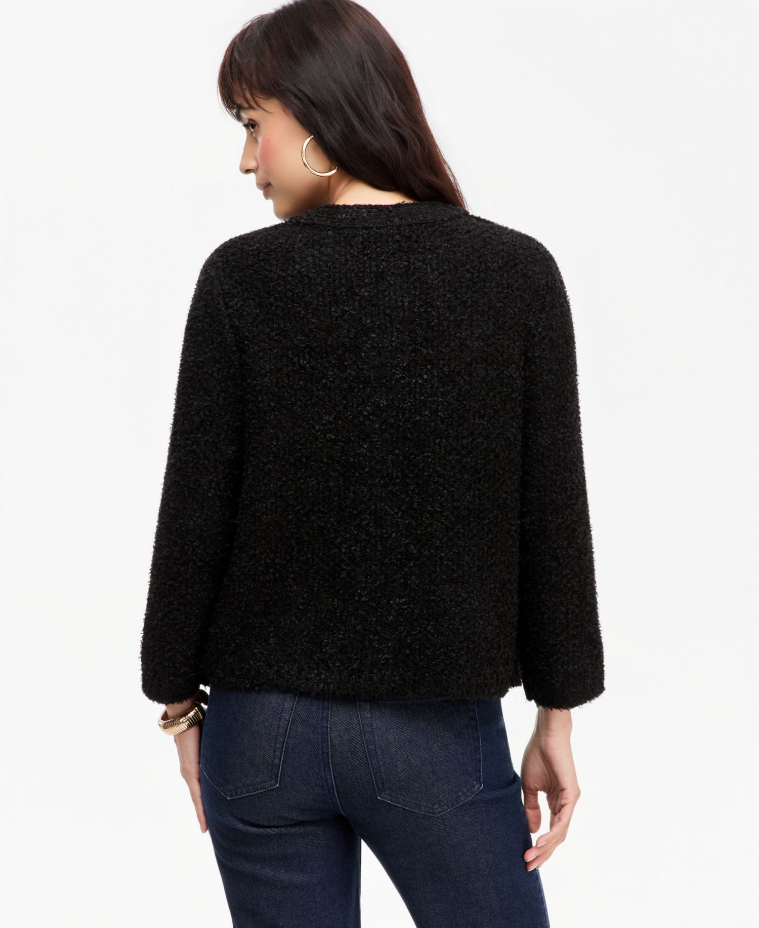 I.N.C. Women's Eyelash 3/4-Sleeve Cardigan