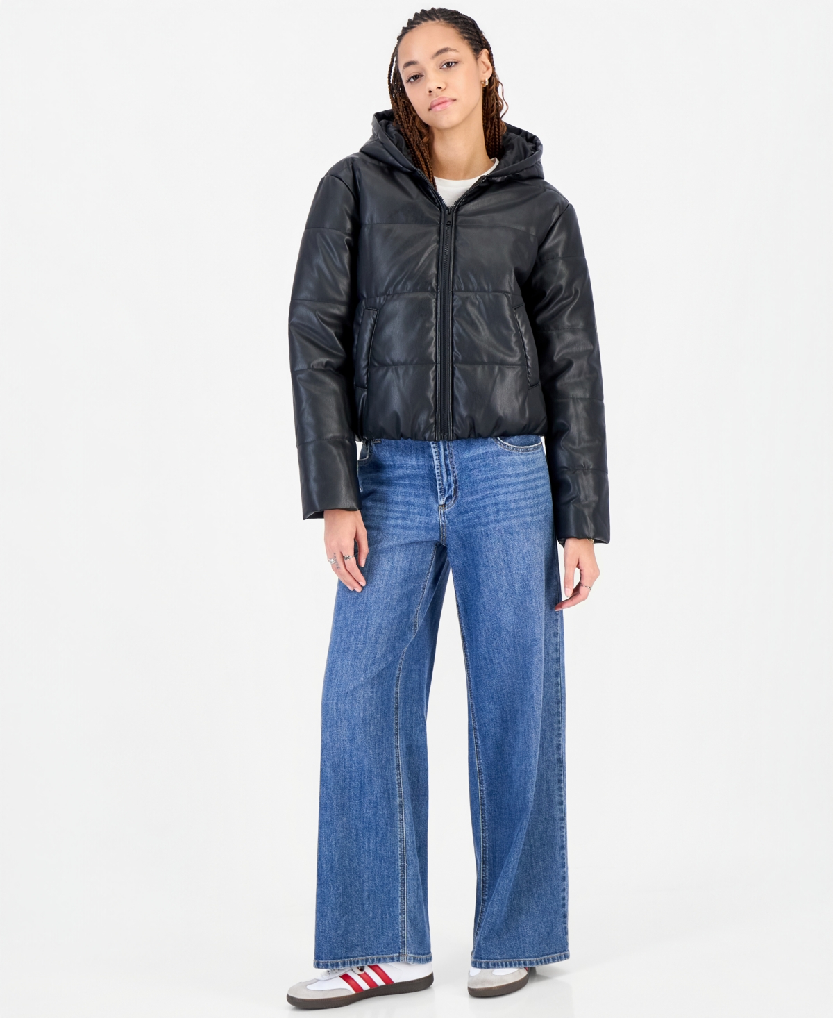 Madden Girl Juniors' Hooded Puffer Insulated Jacket