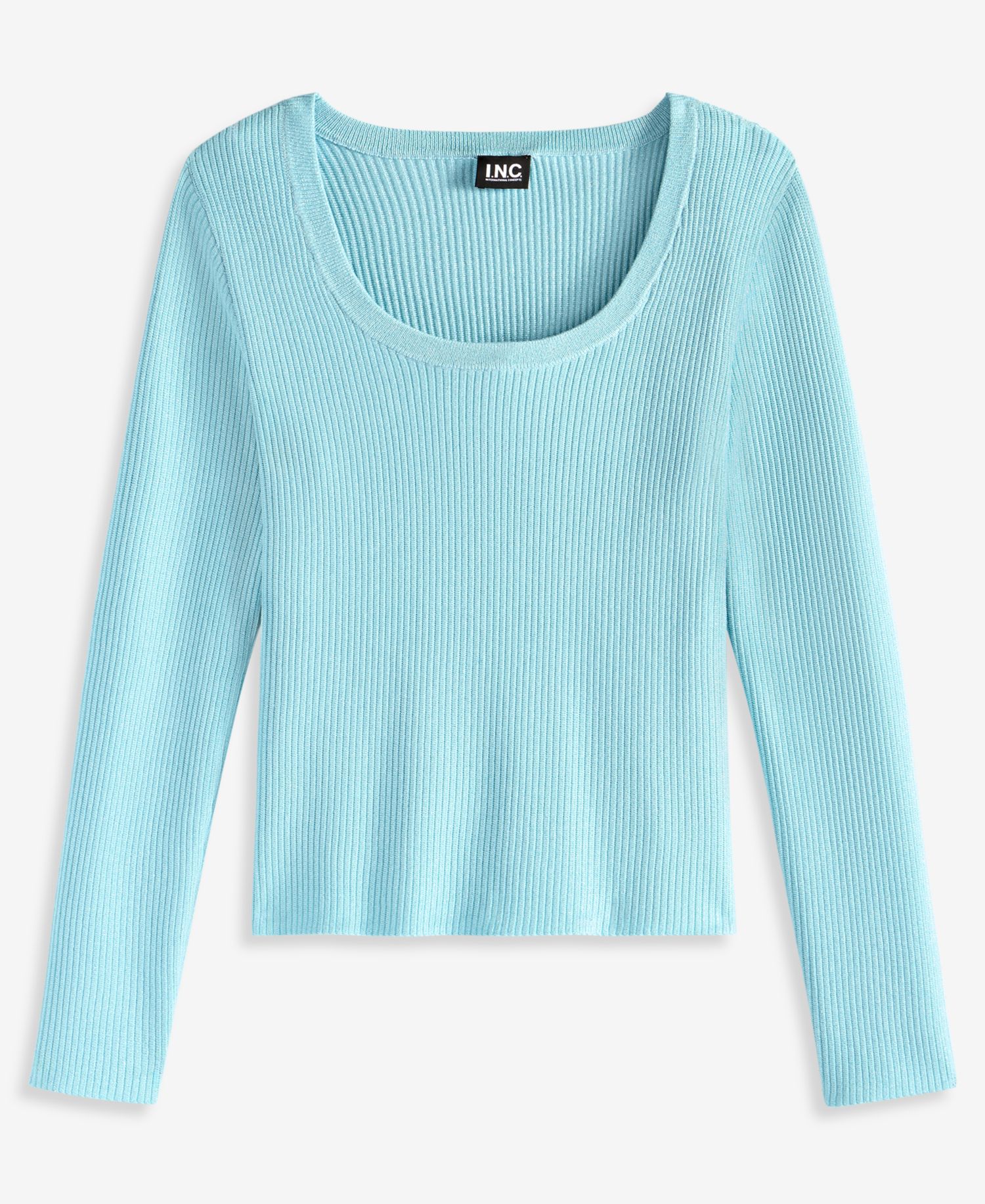Women's Scoop Neck Long-Sleeve Ribbed Sweater