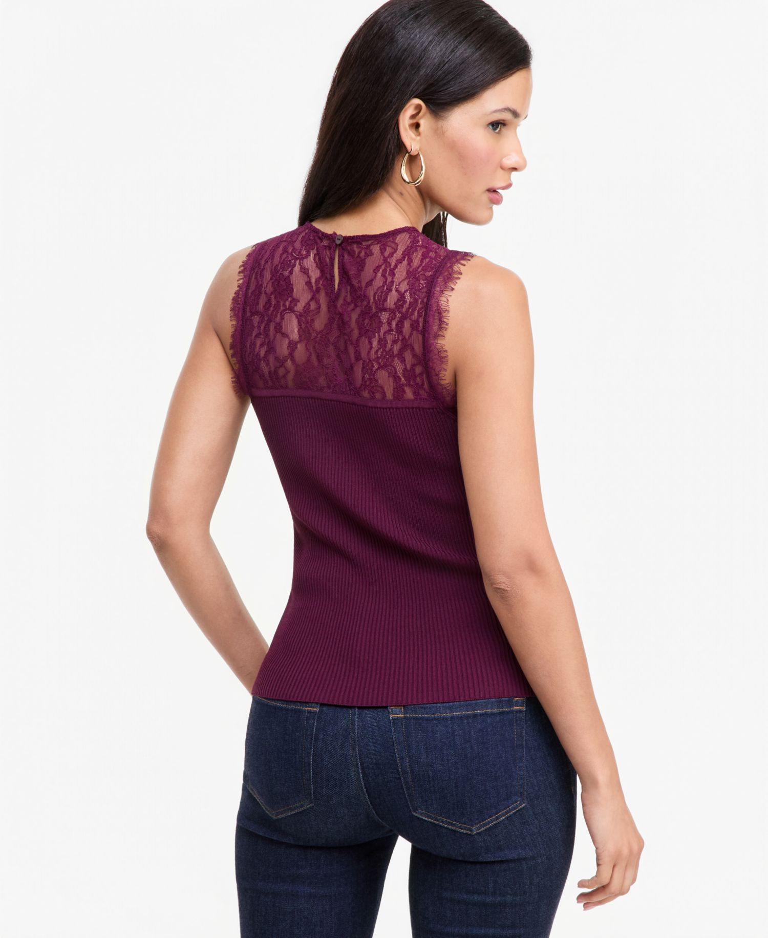Women's Sleeveless Lace Sweater