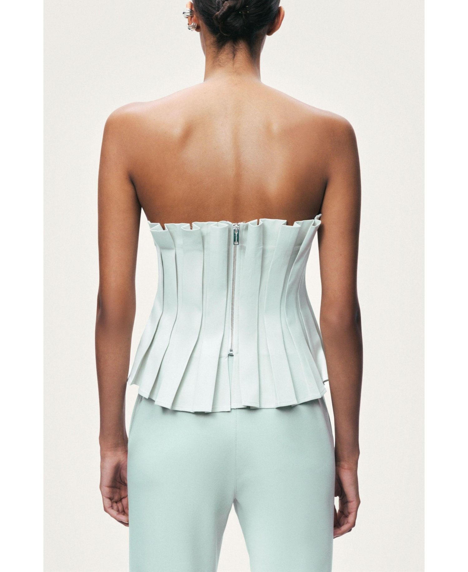 Women's Pleated Strapless Bustier Top